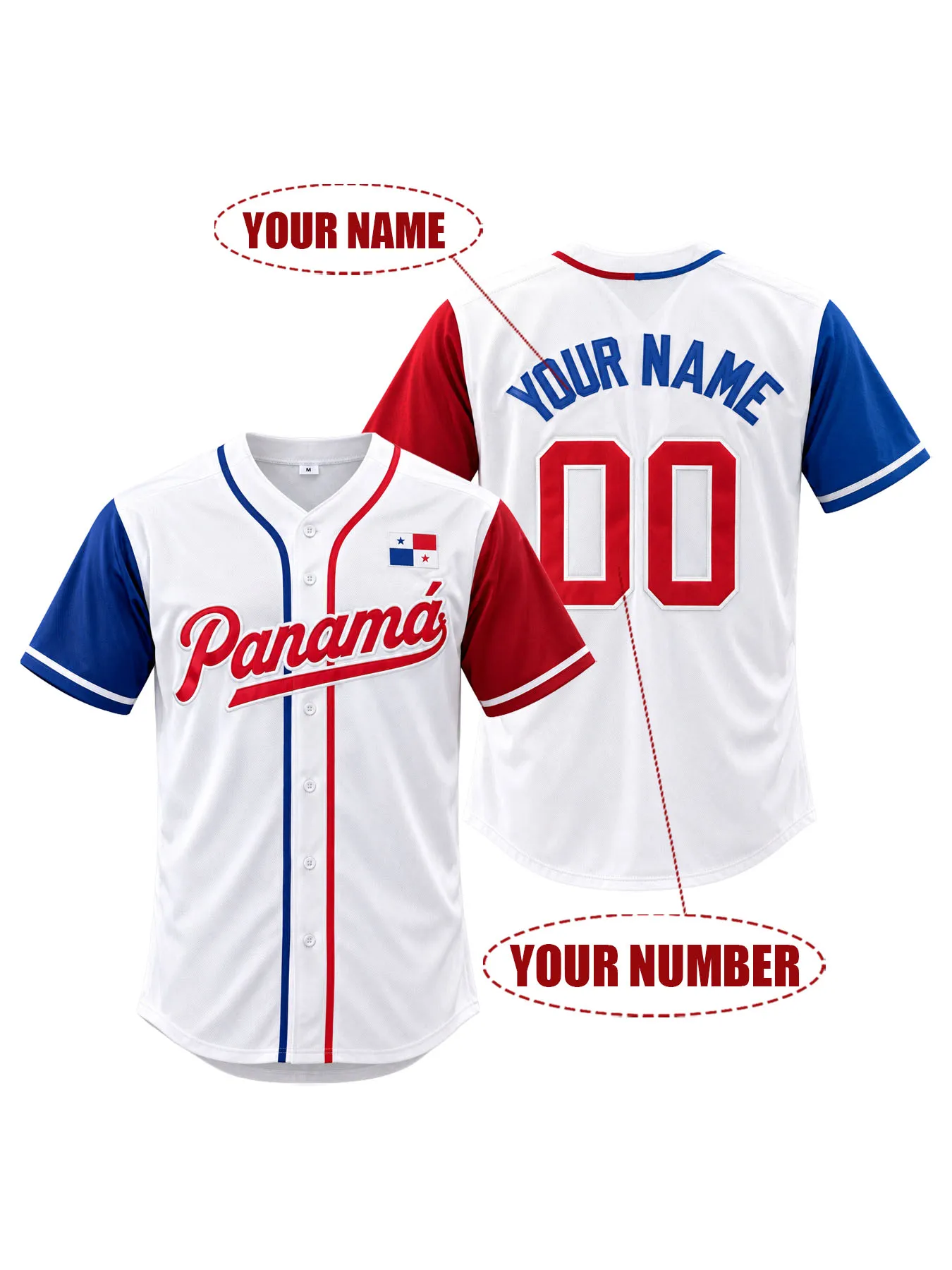 Custom Stitched Men's Panama Baseball Jersey Personalized Name Number Panama Flag Short Sleeve Vintage Casual Fan Gift Apparel