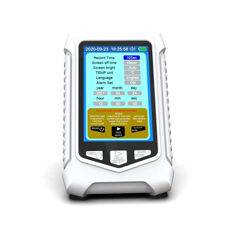 A16R-Air Quality Monitor, 3.5 Inch TFT Multifunction O3 Air Quality Monitor For Air Quality Temperature Humidity Detection