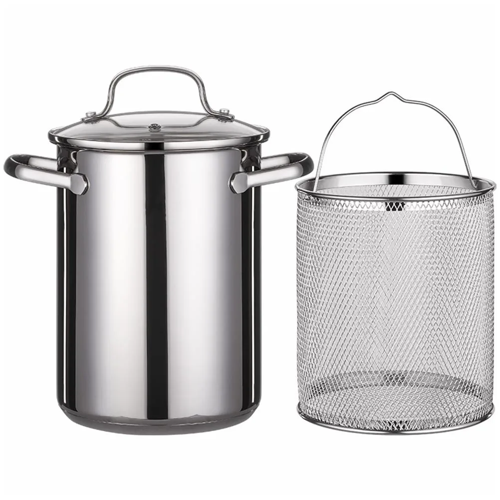 

1 set Stainless Steel Fryer Pot Deep Fryer Basket Non Stick Suitable All Stoves Gas Electric Kitchen Frying Tool Household