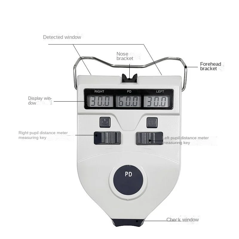 830C Automatic Eye PD Meter Pupil Optical Digital Pupillometer LED Target Light Inner Distance Meter 0.5mm Accuracy