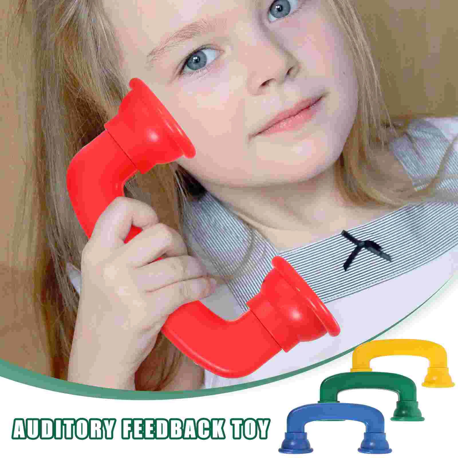 4 Pcs Auditory Feedback Toys Sound Phone Kids Telephone Colored Educational Play Equipment Pretend Preschool ABS Material Early