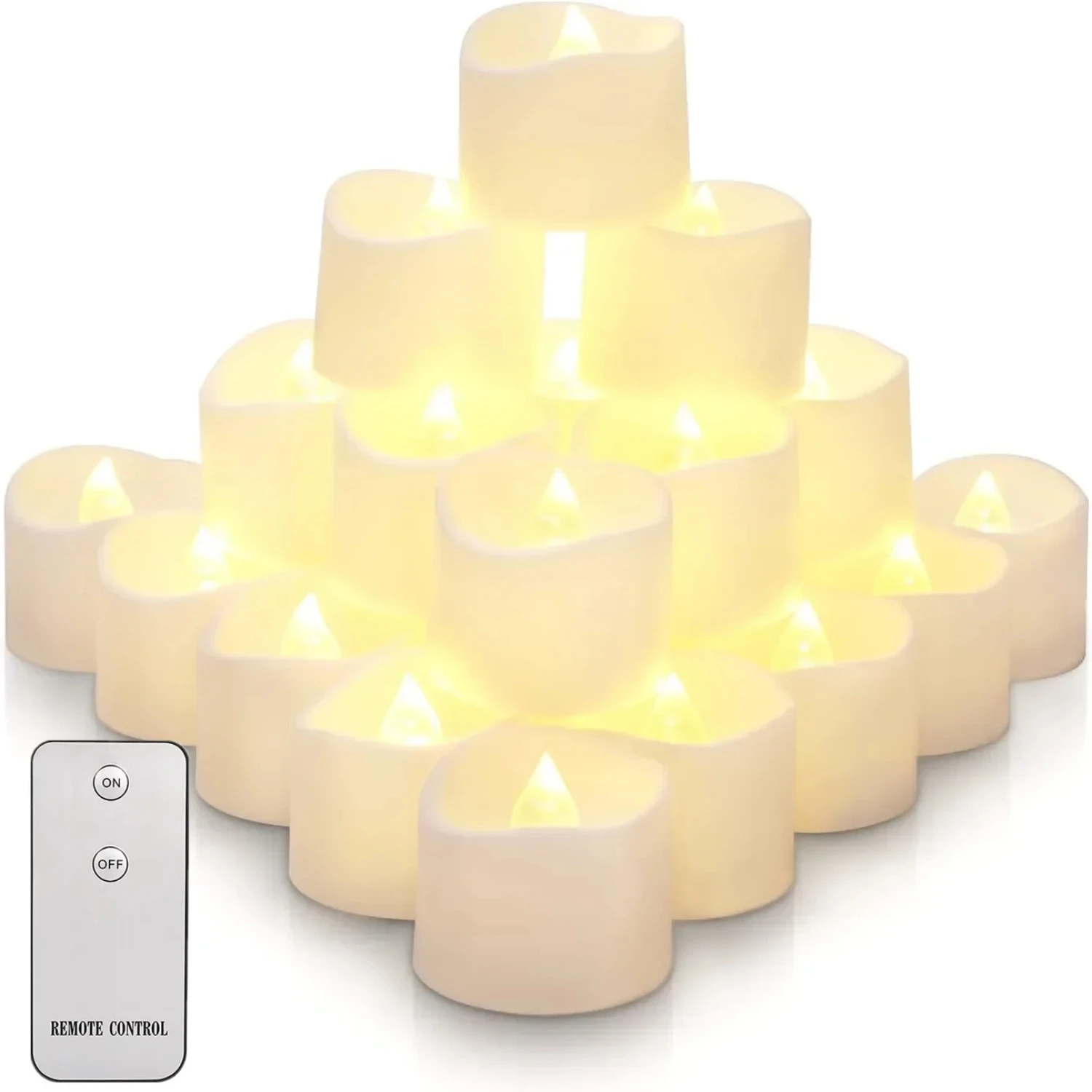 Premium Flameless Flickering LED Candles - Ideal Set of 12/24 with Convenient Remote Control for Wedding, Halloween, and Christm