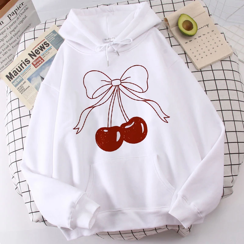 Butterfly Mange Funny Y2k Sweatshirt Strawberry Cherry Gothic Casual Hoodies Women Graphic Harajuku 90s Streetwear Clothes Femme