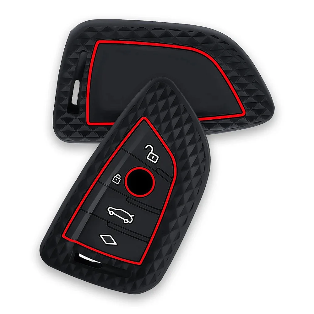 4 Buttons for BMW X1 X3 X5 X6 X7 1 3 5 6 7 Series G20 G30 G11 F15 F16 G01 G02 F48 Silicone Car Remote Key Case Cover Shell Fob
