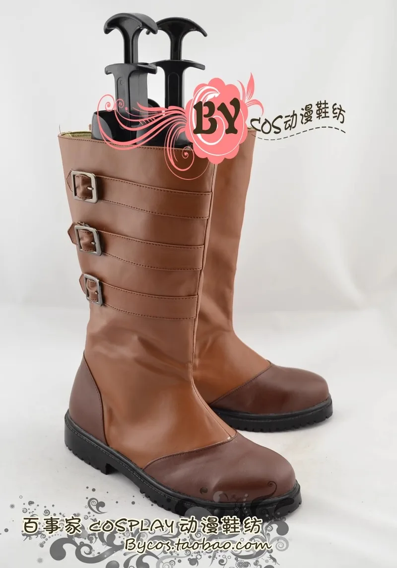 DMC 4 Nero Cosplay Costume Shoes Brown Handmade Faux Leather Boots