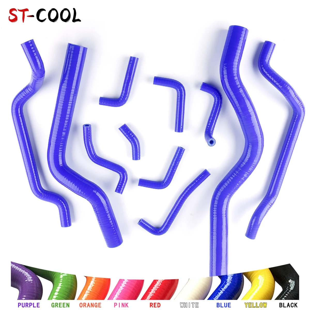 FOR 1990-1994 4G63T Mitsubishi Eclipse 1G DSM 2.0L 1991 1992 1993 Radiator Coolant Hoses Kit Silicone Tubes 11Pcs 10 Colors