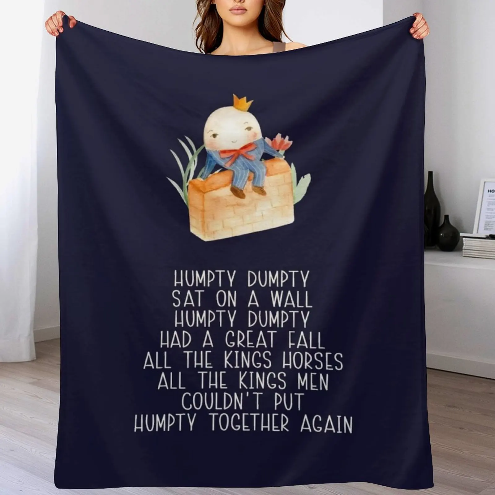 Nursery Rhyme - Humpty Dumpty Throw Blanket Flannel Fabric Summer Blankets