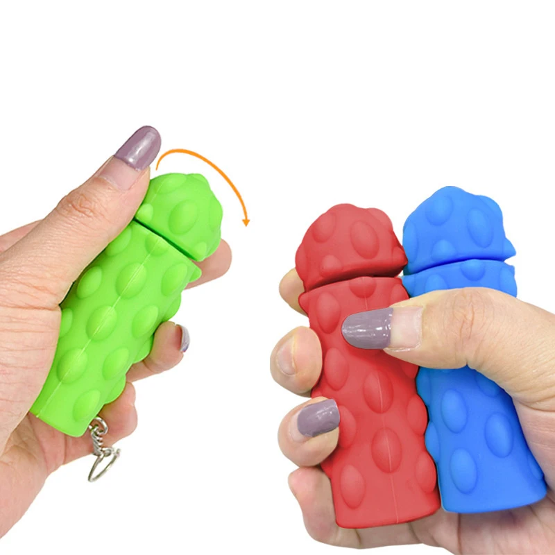 シリコーン減圧マッサージキーホルダー回転可能な感覚ストレス軽減マッサージャー大人のポケットガジェット 3D スパイクグリップ