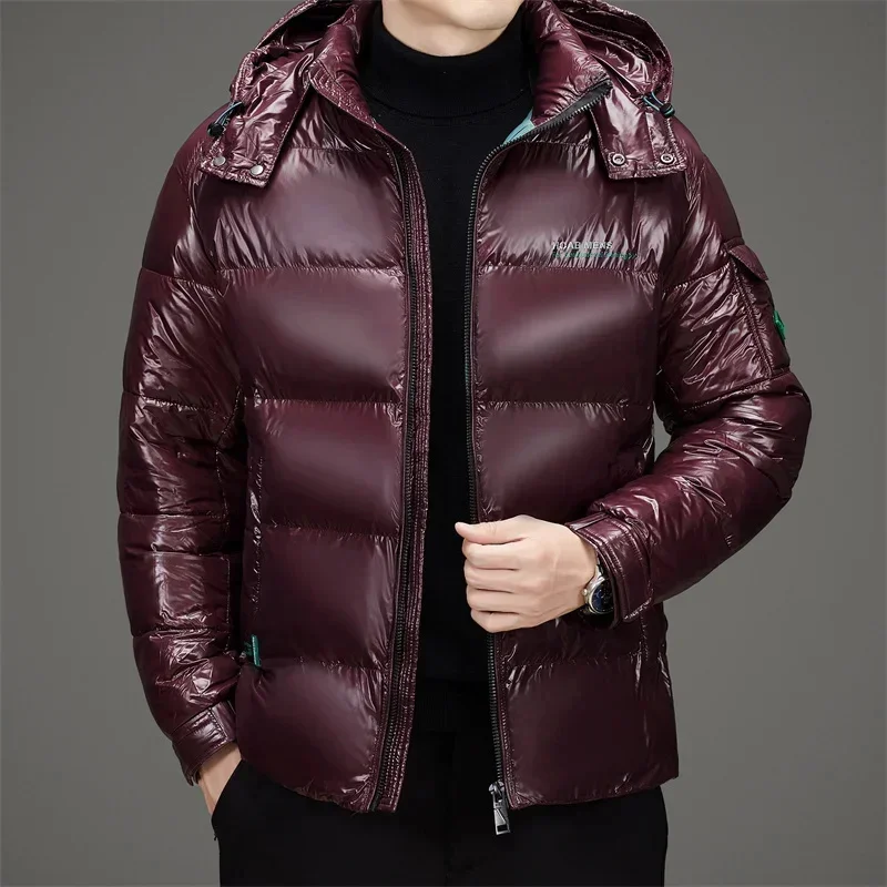 Doudoune légère rembourrée à capuche pour hommes, vêtements de créateurs, manteau perfectionné, lumineux, hiver, 5