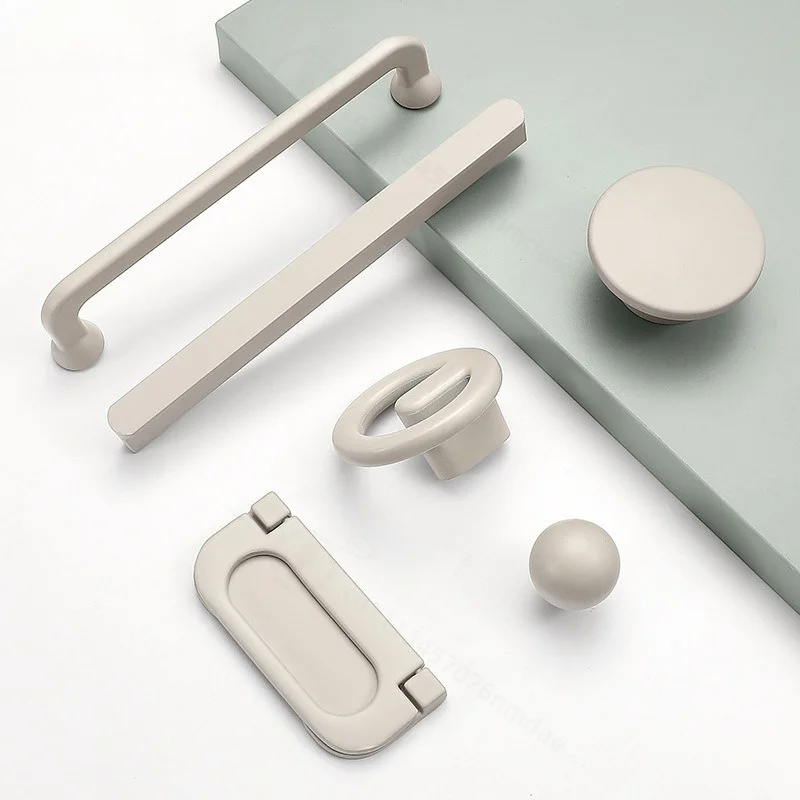 Modern Simple Cabinet Pulls Cashmere Gray Hidden Handles Wardrobe Drawer Closet Cupboard Furniture Door Hardware