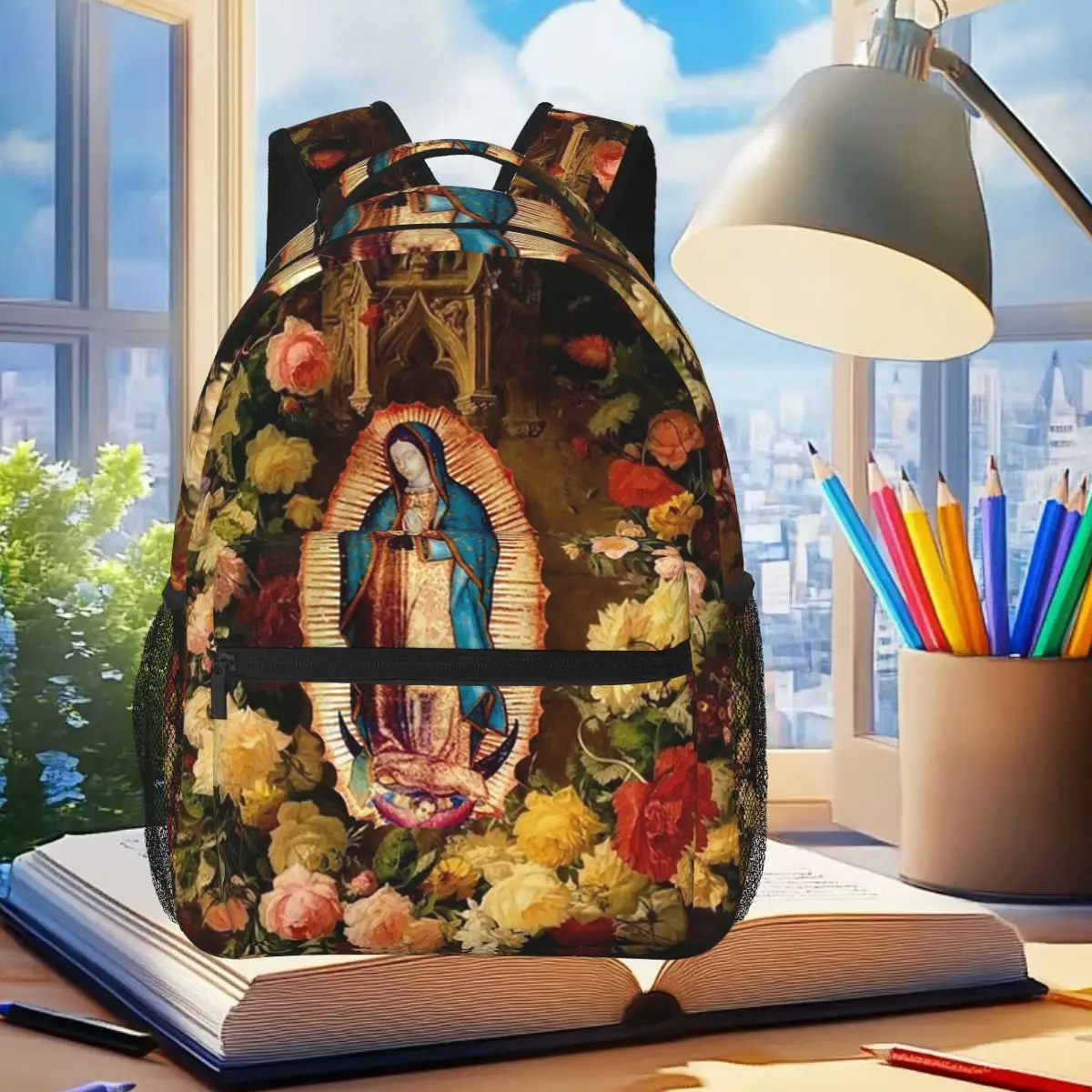 

Prayer Religious Catholic Our Lady Of Guadalupe Backpack Student Boys Girls BookBag School Bag Laptop Shoulder Bags for Unisex
