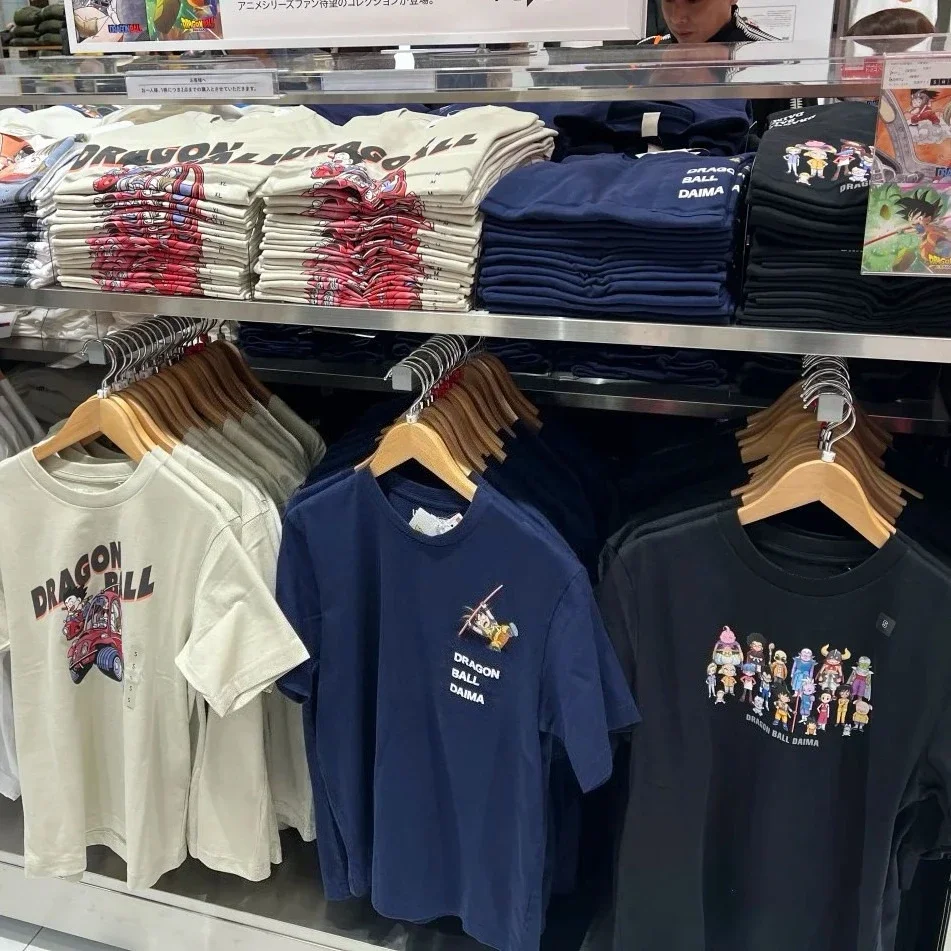 Drachen-T-Shirt, übergroß, schwarz, Cartoon-Charakter, Ball-Druck, für Herren, Sommer, Freizeitkleidung, 2025, trendige Anime-Modestil-Kleidung