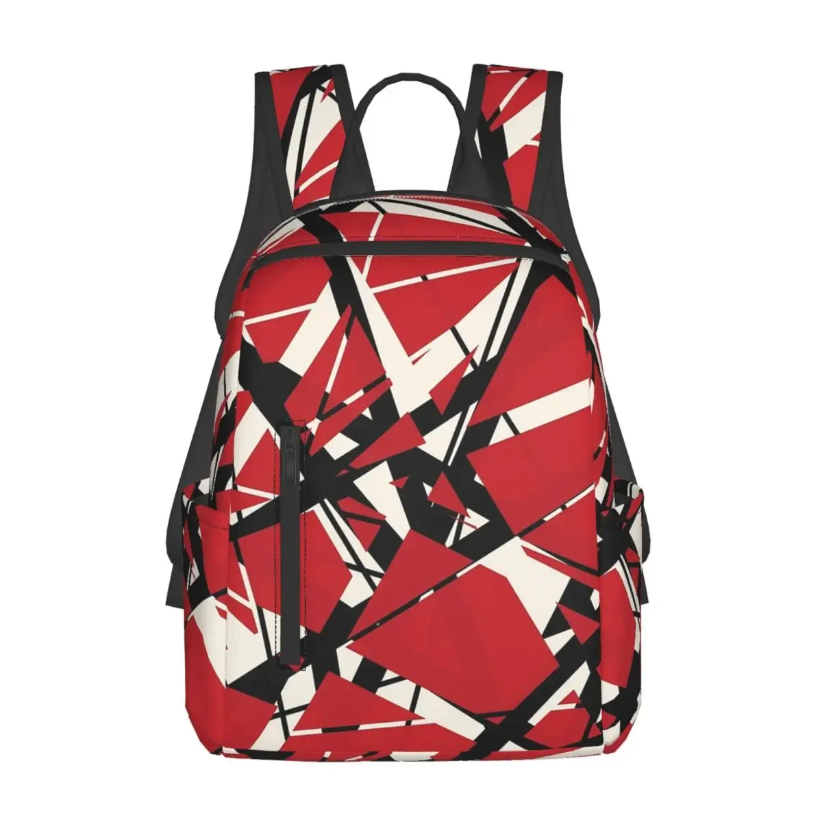 

EVH Authentic Stripes Design (red) Backpack Daypack Large Capacity Kids BookBag School Bag Shoulder Bags for Men Women