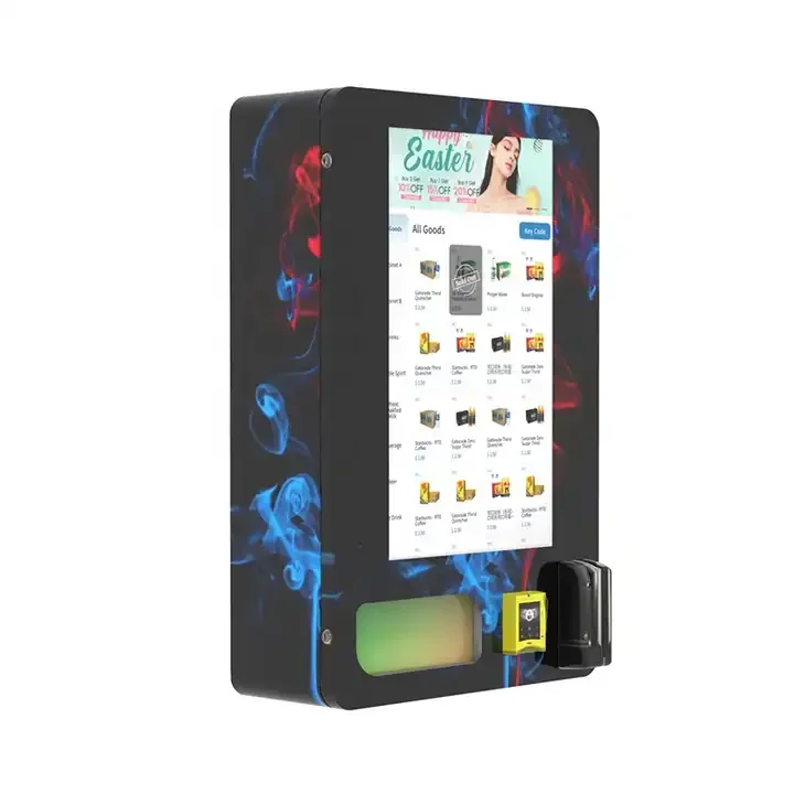 24-hours automatic service  new style vending machine outdoor for drink and snack with 21.5 inch touch screen