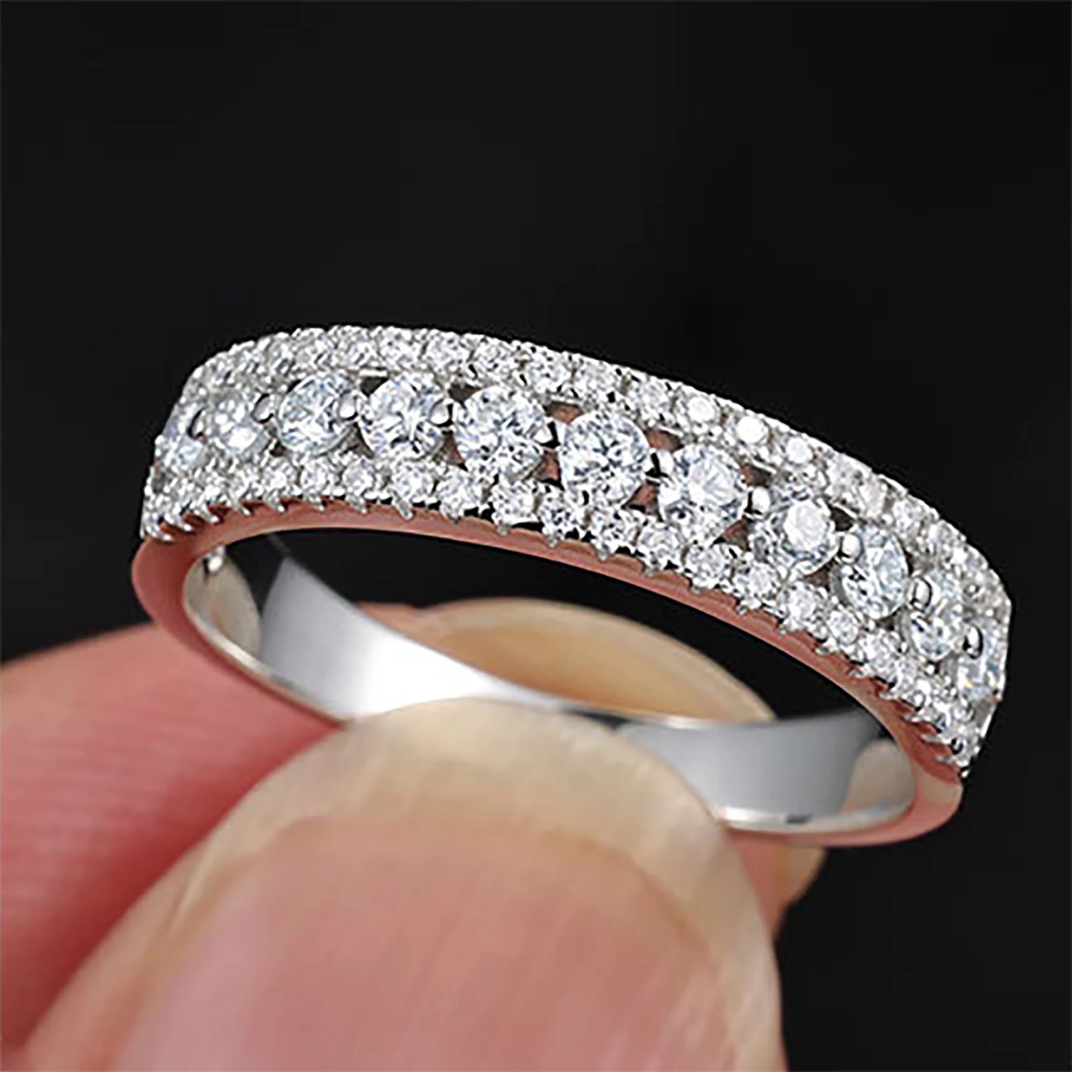 

Fresh and sweet S925 silver women's morganite full-set ring, fashionable and luxurious jewelry, LMR0213