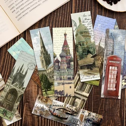 World Architecture Bookmark para Crianças e Mulheres, Titular do Livro, Cartão de Mensagem, Leitura, Marca, Presentes para Estudantes, Professor, 30Pcs