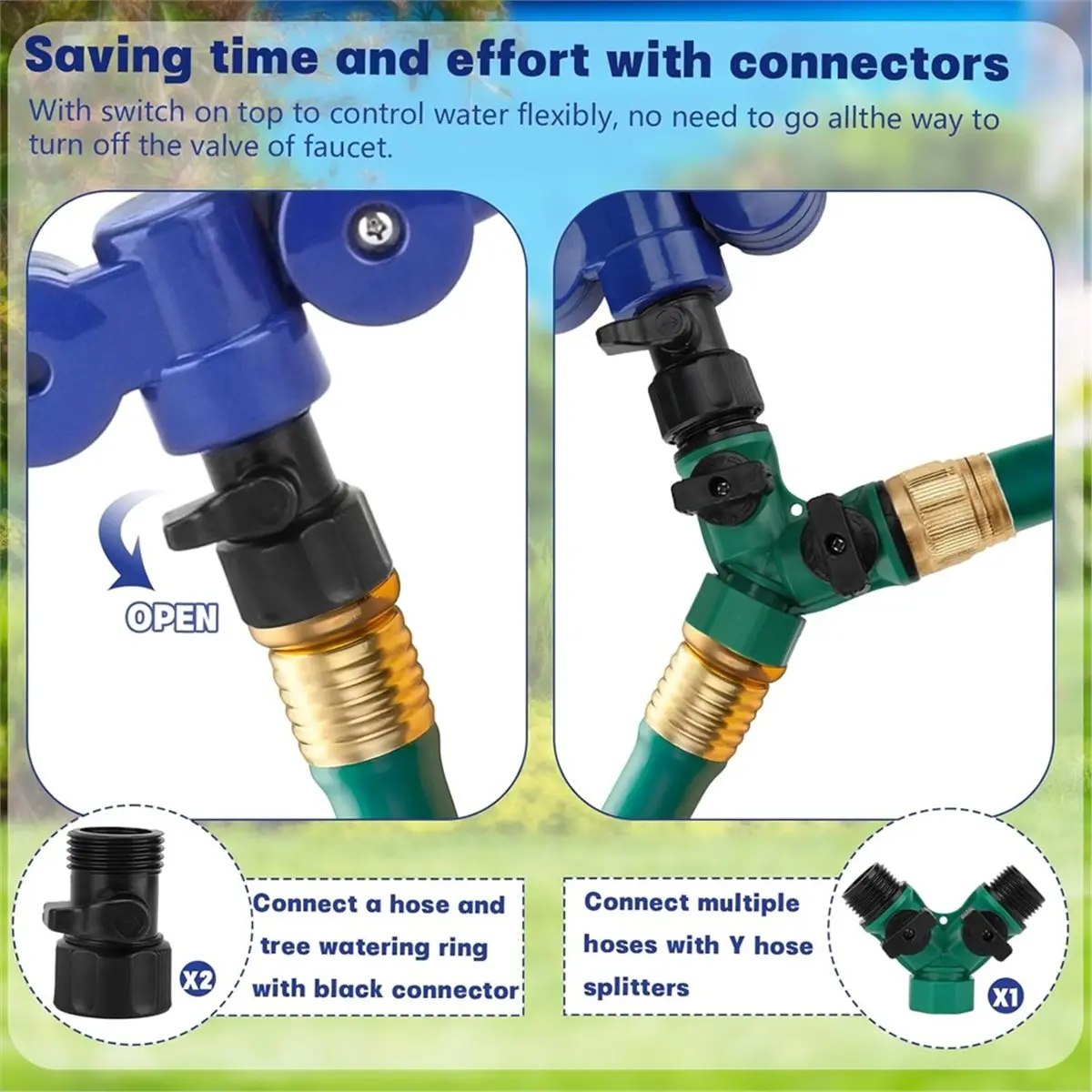 A78I 2Pcs 360° Tree Water System Tree Watering Ring 13 Inch Circle Sprinkler and Irrigation System for Tree Outdoor Plants