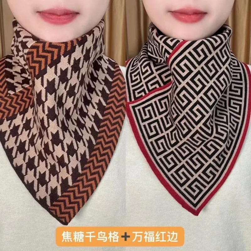 Winter New Triangle Neck Thickened Women's Warm Outdoor Riding Neck Protection Korean Version Versatile Cold proof and Velvet Ne