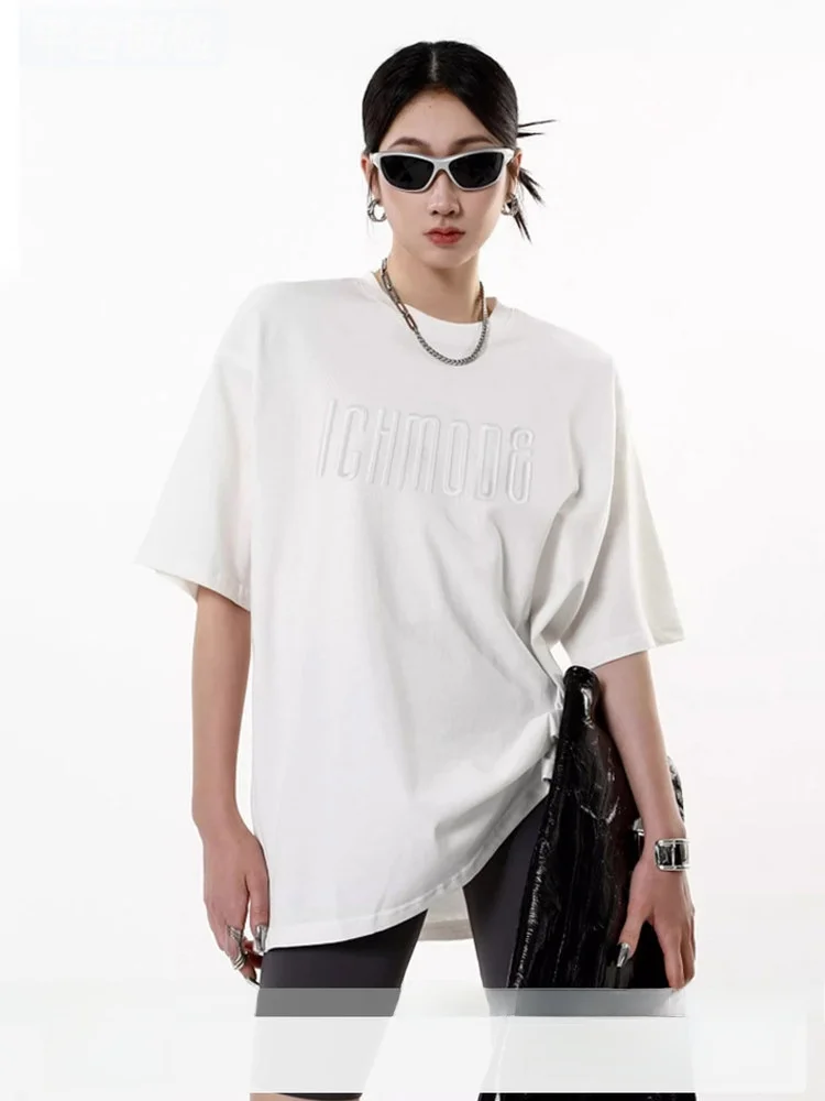 

Ich Mode Ретро Американская белая футболка ort Sve Женская летняя новая свободная универсальная футболка f Sve Топ из хлопка впитывающая пот