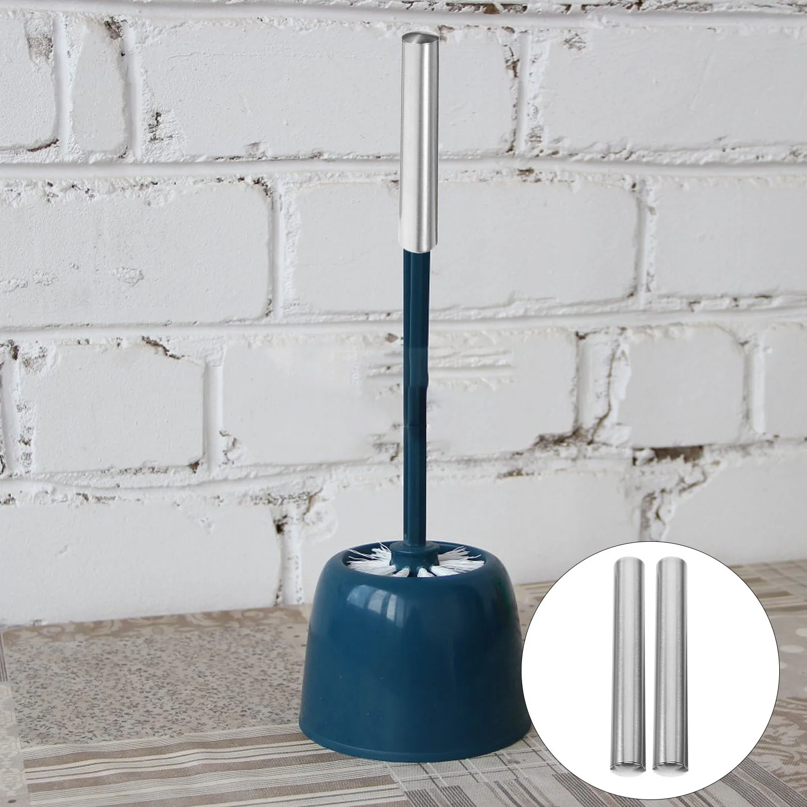 

2pcs Replacement Handle Stainless Steel Long Pole Attachment For Toilet Bowl Brush Scrub Handle Metal Accessory Toilet Brush