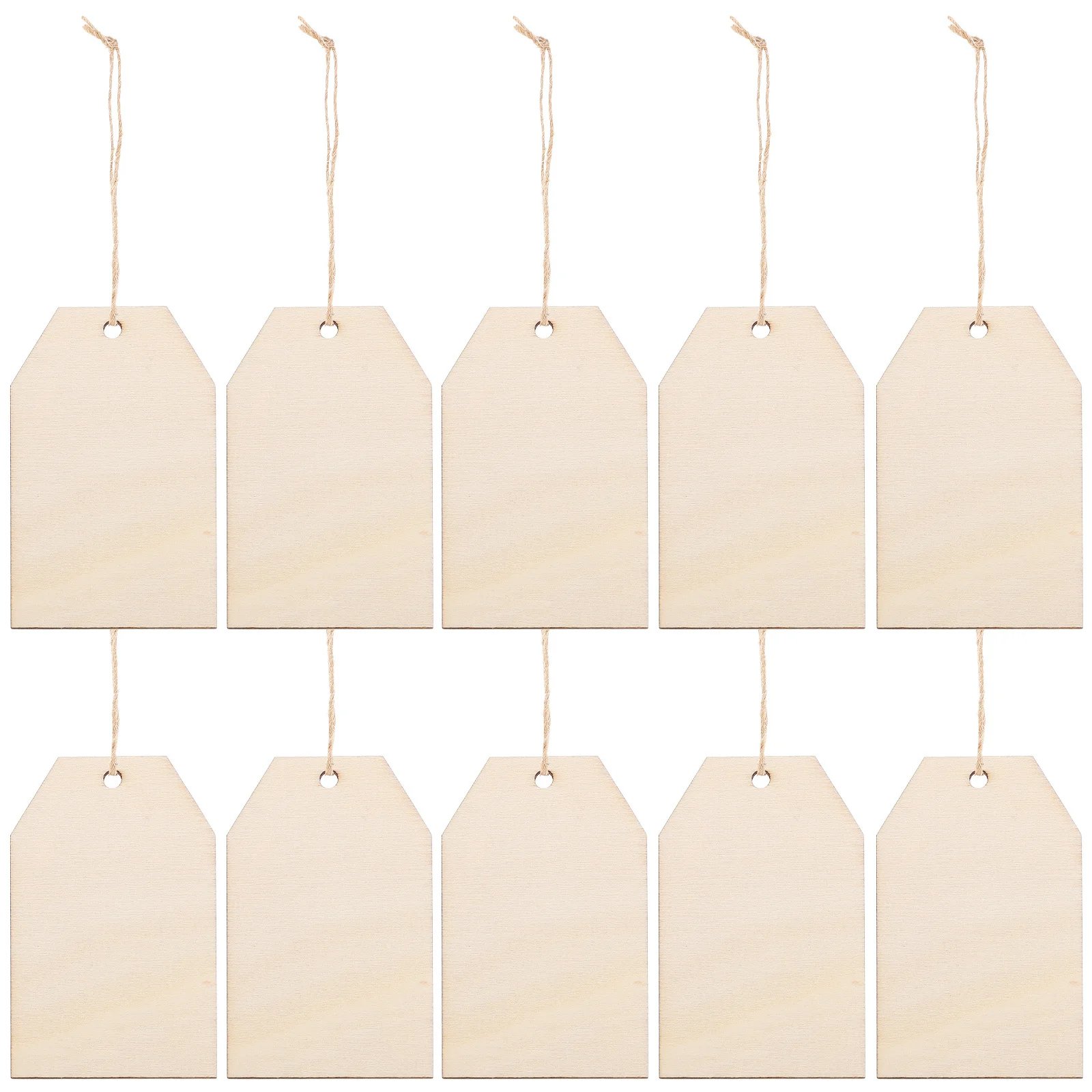 

10Pcs Unfinished Wooden Hanging Tags for Christmas Tree Blank Wood Tags DIY Crafts Home Decor Painting Supplies
