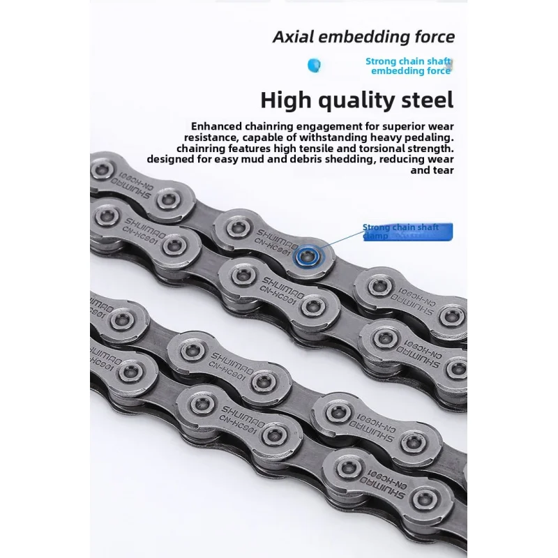 Bicycle Chain 8 9 10 11 12 Speed MTB Road Bike Velocity Chains with Magic Buckle Chrome Molybdenum Steel Wear-Resistant Deraille
