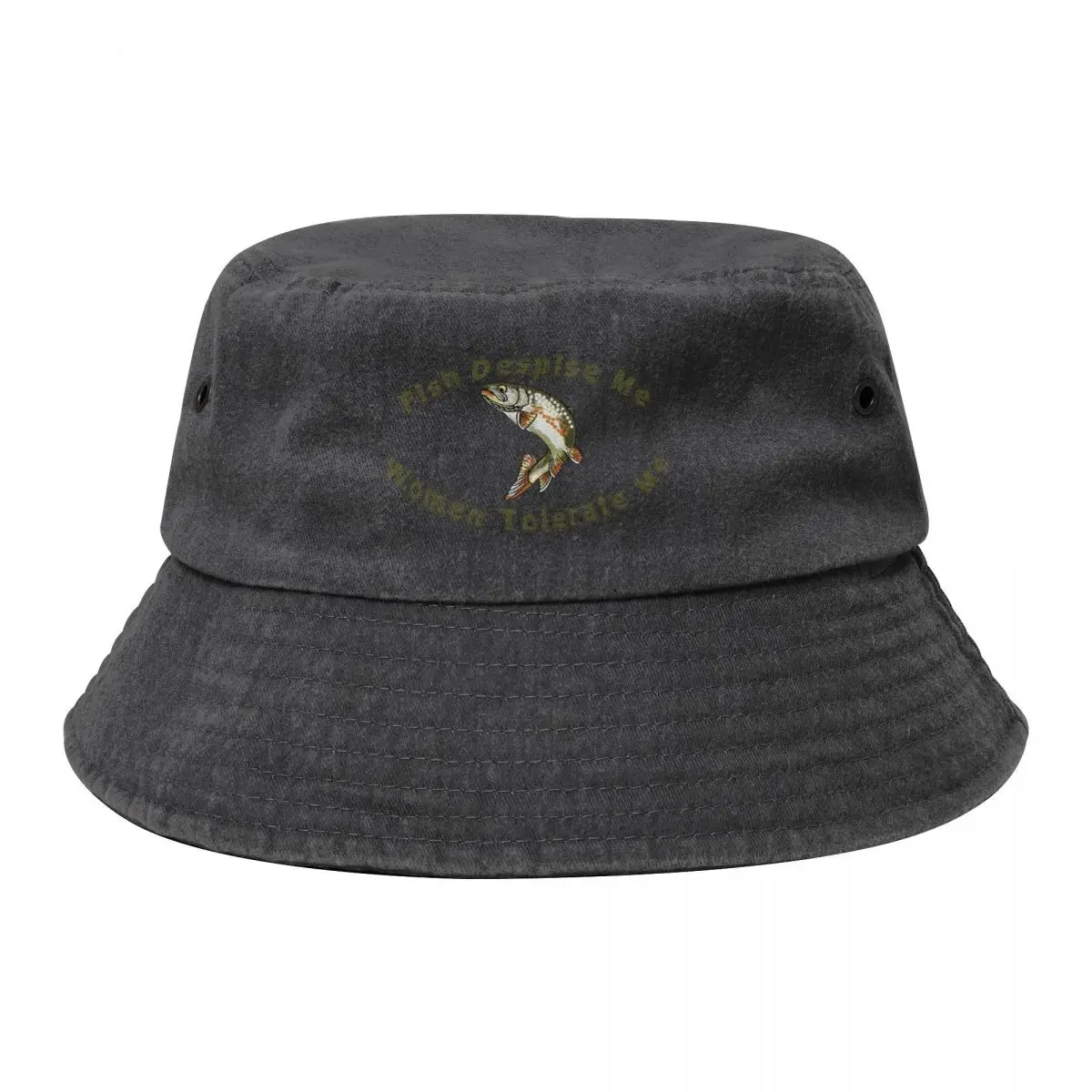 

Fish Despise Me, Women Tolerate Me Bucket Hat Military Tactical Cap Luxury Cap Women's Men's