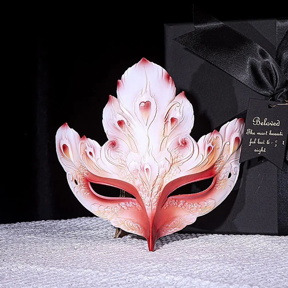 Masque demi-visage peint à la main de luxe haut de gamme, robe de danse de fête, accessoires Hanfu de Style ancien, cadeaux d'halloween Cosplay pour femmes