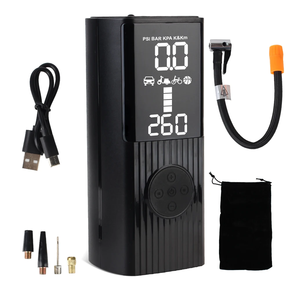 Tire Air Pump 0-150psi/10bar Car Air Compressor Wireless Inflatable Pump Portable Inflator Tire Pressure Test