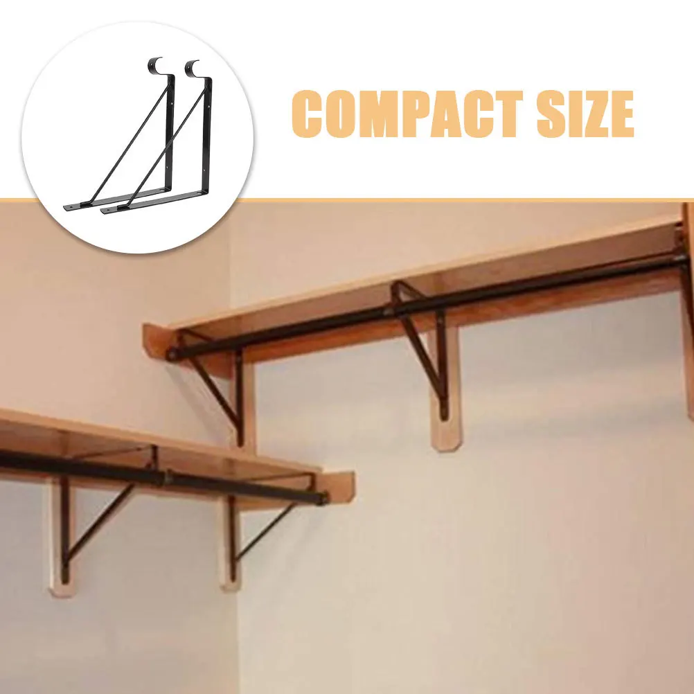 

2Pcs Wall Shelf Brackets Heavy Duty Metal Load Bearing Design Floating Shelves Support for Closet Plant Display