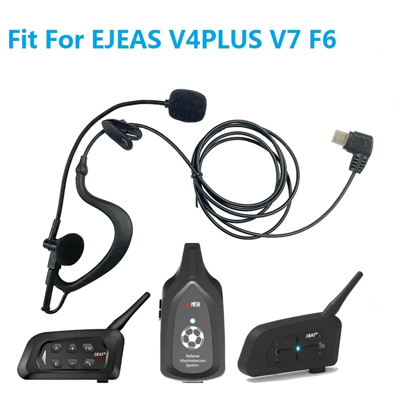 Imagen 5: Auriculares tipo C para EJEAS V4 Plus F6 V7, intercomunicador de árbitro, paquete de brazo de intercomunicación de árbitro