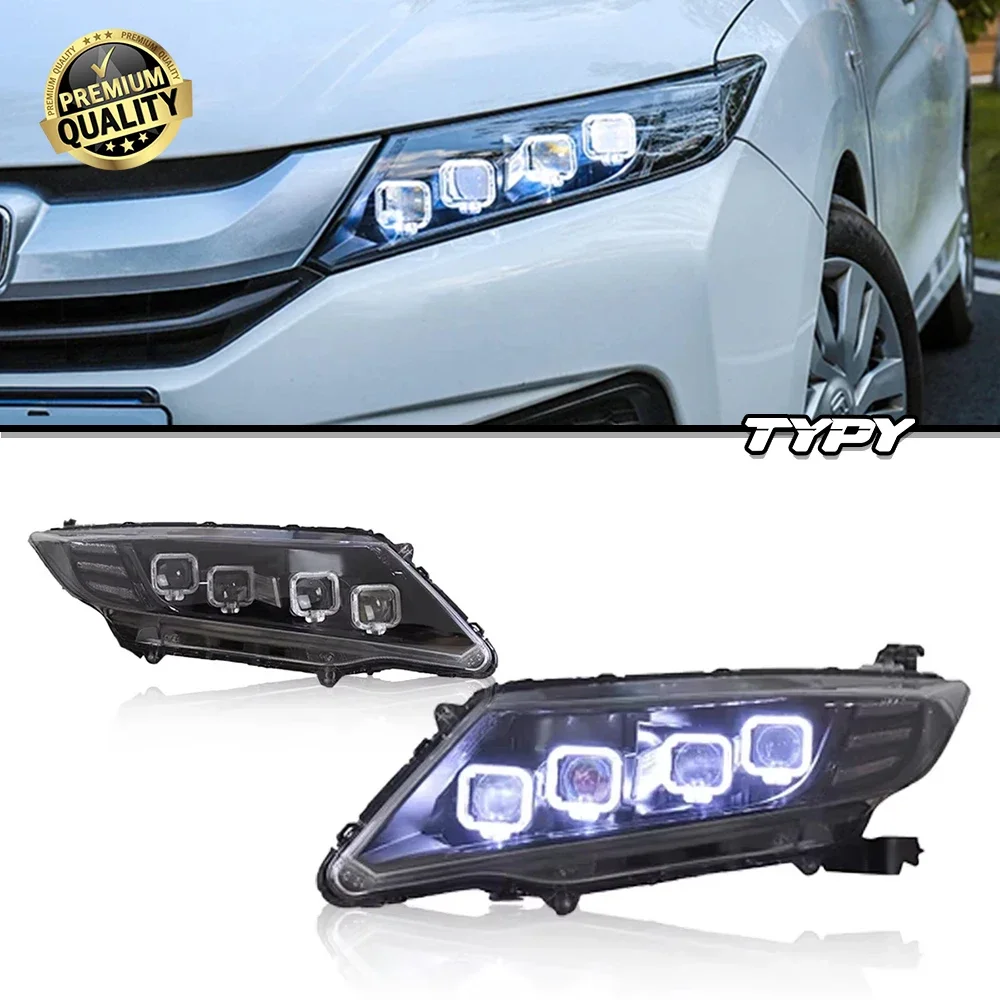 

Автомобильная фара для Honda CITY 2015-2019, обновленная, модифицированная для нового динамического указателя поворота, автомобильная светодиодная фара в сборе