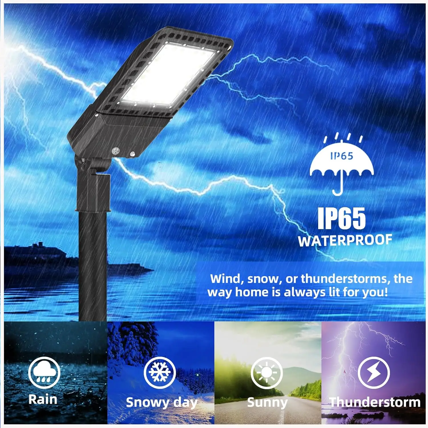 3 Pak 300W banyak lampu luar ruangan dengan senja ke fajar Slip Fitter, 39000LM 5000K Led lampu banjir, IP65 tahan air Commer