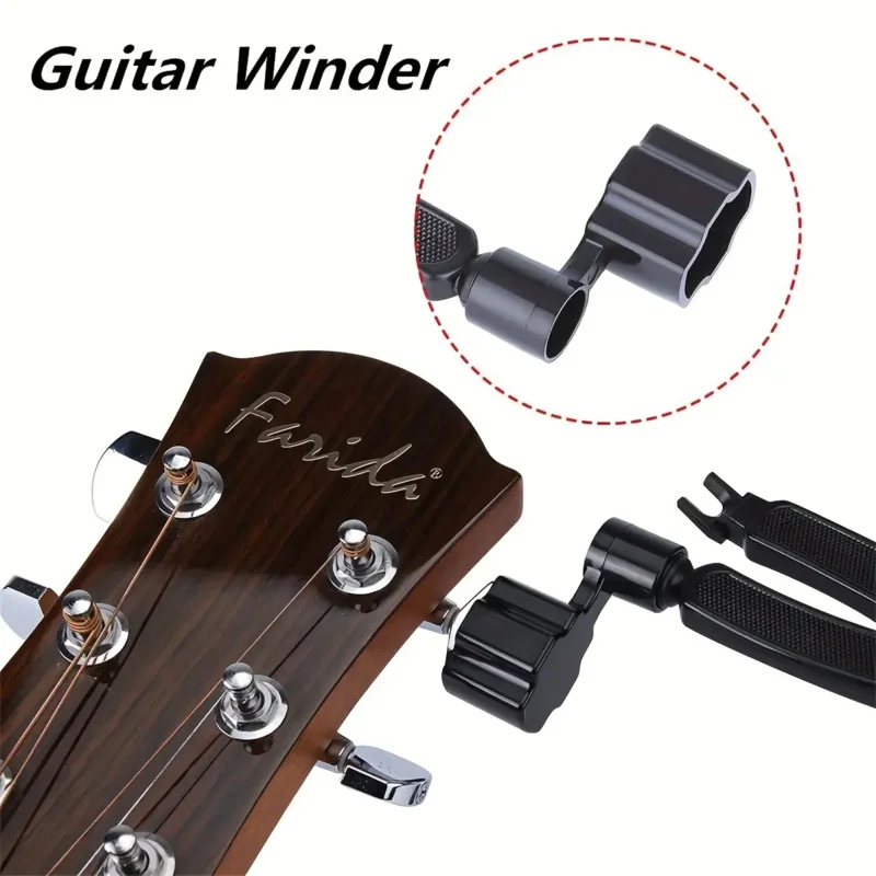 3Combination1Guitar Repair Tools：Tuner，String Cutter，Taper Extractor Guitar Accessories Wire Cutter