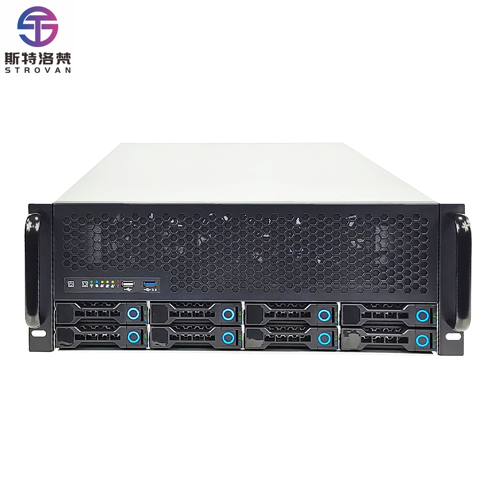 4U Server Rack Case 12 Slot 8 Bay Hard Disk Drive Hot Swap Chassis 4U Server Case ATX Form Factor Server  PC Computer Case