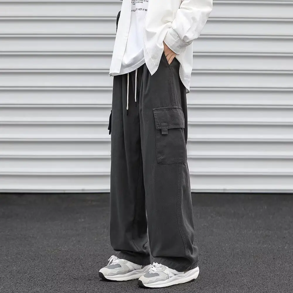 

Men's Autumn Loose Straight Cotton Cargo Pants