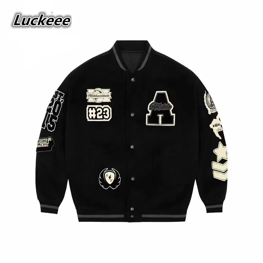 

VIntage Varsity Jackets Men Baseball Uniform Atumn Jackets Embroidery Streetwear Women Bomber Padded Coat Fashion Man Spring