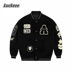 VIntage Varsity Jackets Men Baseball Uniform Atumn Jackets Embroidery Streetwear Women Bomber Padded Coat Fashion Man Spring