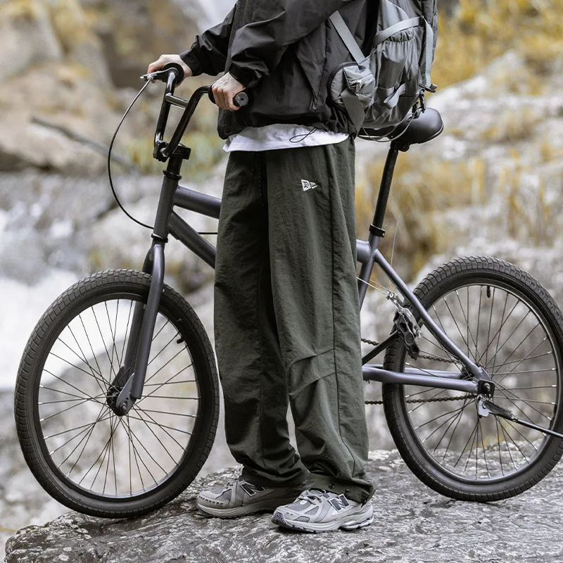 Japanese Retro Work Pants Men Spring Autumn Adjustable Ankle Outdoor Pants Anti-Splash Embroidered Casual Cargo Trousers for Men
