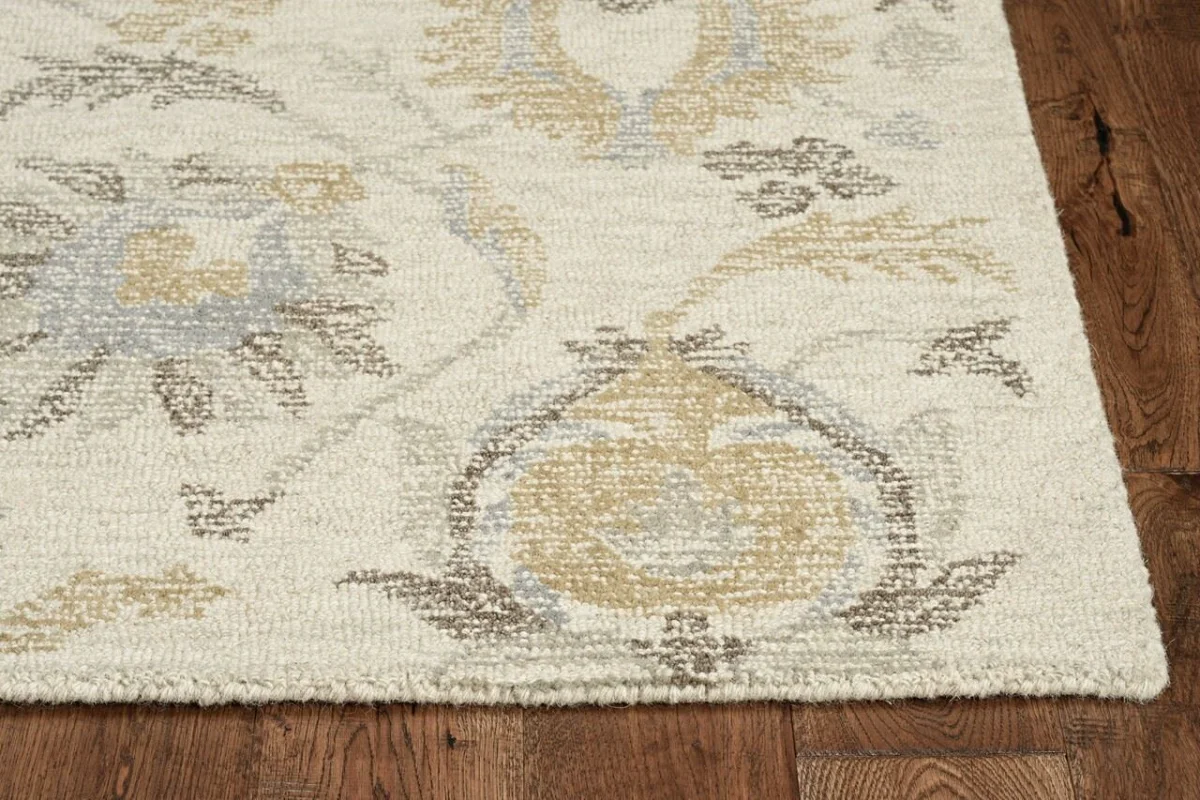 Carpet for Living Room Decorative 2'x8' Ivory Floral Vine Wool Runner Rug Home Bedroom Decor