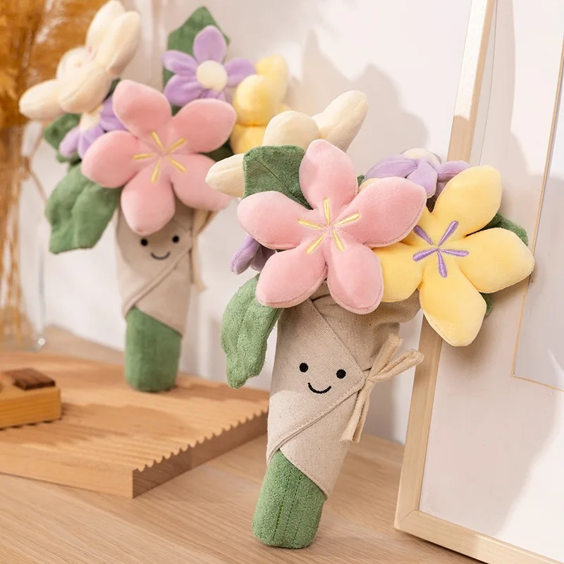 Interesting Hand-held Flowers, Tulips, Potted Plants, Plush Toy Dolls, Cute Soothing Bouquets, Girls’ Graduation Day Gift Dolls