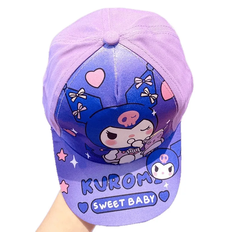 قبعة بيسبول للأطفال من Miniso، قبعة بيسبول للفتيات Sanrio Kuromi واقية من الشمس، قبعة بيسبول كرتونية للأطفال الأولاد