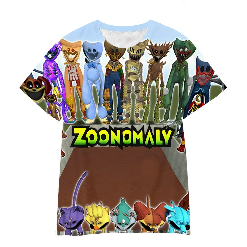 2024 Summer Kids Cartoon Tops Tees 3D Printed Zoonomaly T-shirt Children Cartoon Short Sleeve Clothing Boys Girls Streetwear