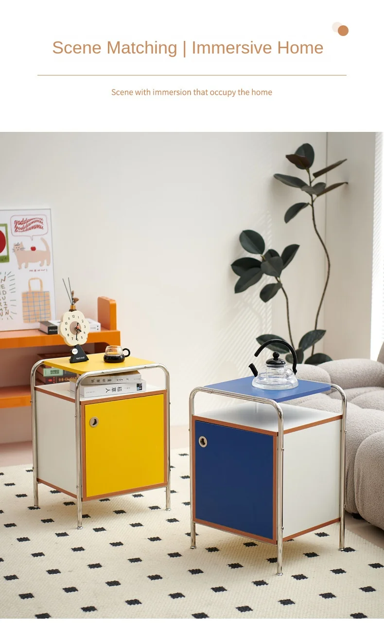 Korean Ins Style Antique Storage Cabinet Simple Bedside Table Side A Few Small Cabinet Modern Shelf Storage Cabinet
