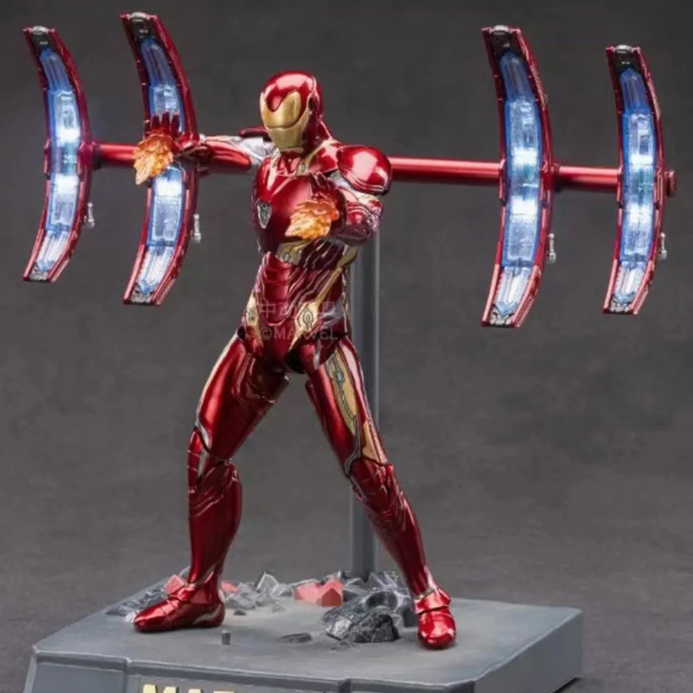 Marvel Iron Man Luminous MK50 with Floating Gun Anime Figure 7 inch Action Model Collectable Toy Boy Man Birthday Gift Car Decor