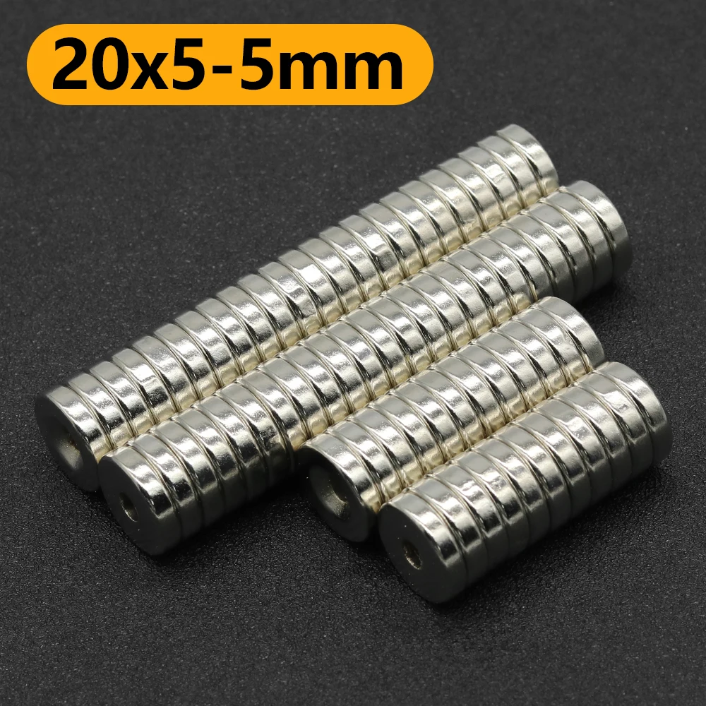 20x5-5mm N35 Round Disc Neodymium Magnet NdFeB Permanent Magnet with Countersunk Screw Hole for DIY Industrial Mounting