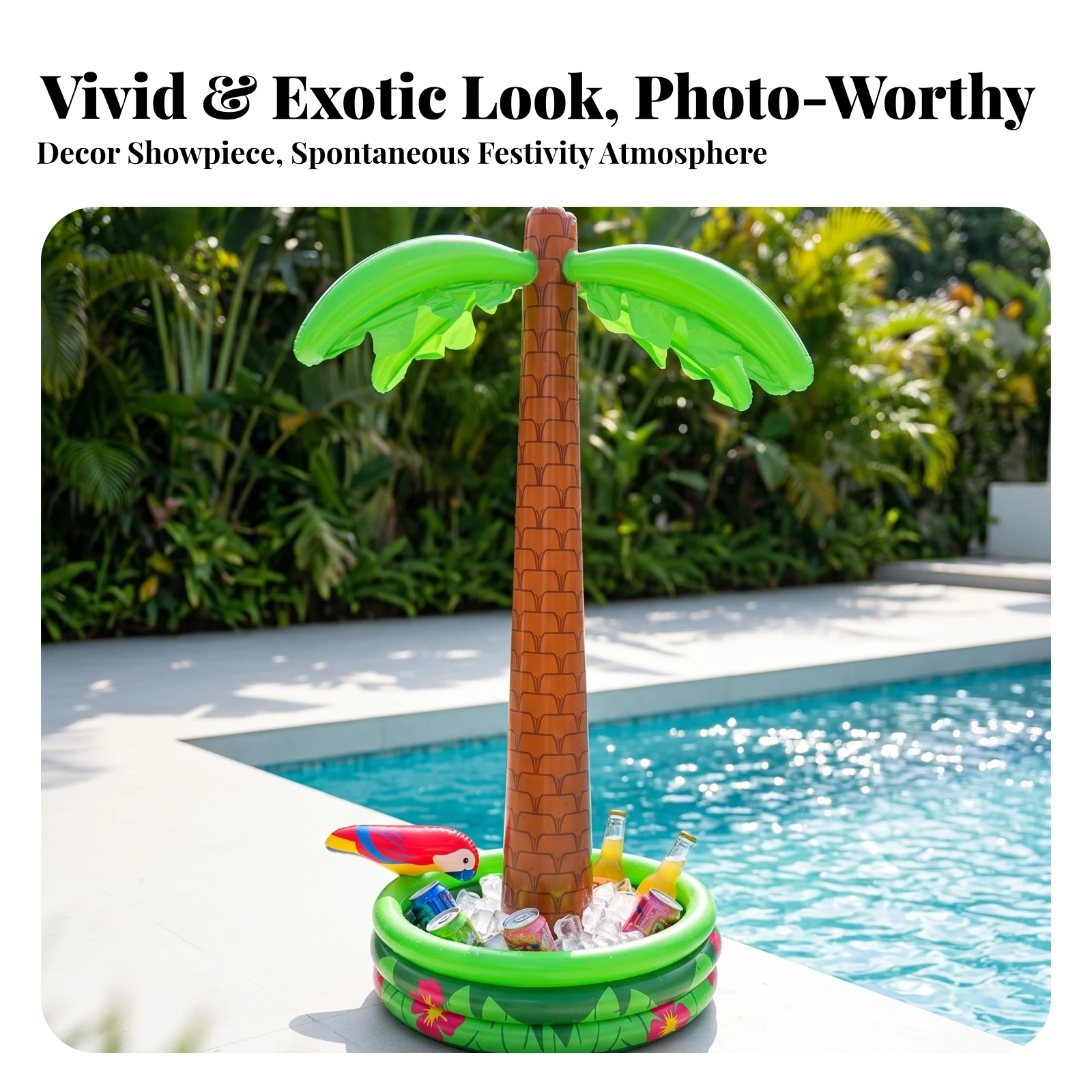 Inflatable Ice Container Air-Filled PVC Ice Container Inflatable Drink Cooler Lightweight Portable Drink Cooler Reusable