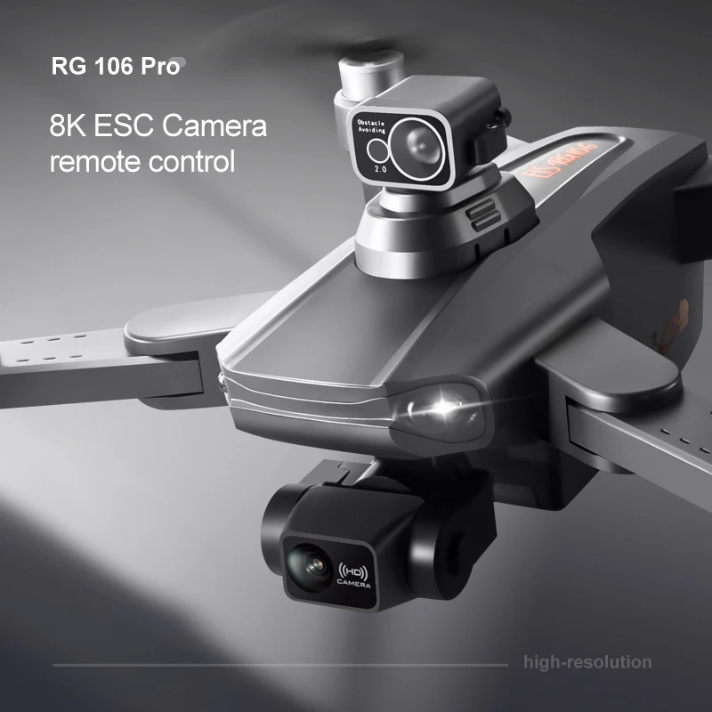 HOT RG106 PRO Drone 8K professionale 5G GPS WIFI HD doppia fotocamera Dron 3 assi Gimbal motore Brushless Anti-shake RC Quadcopte