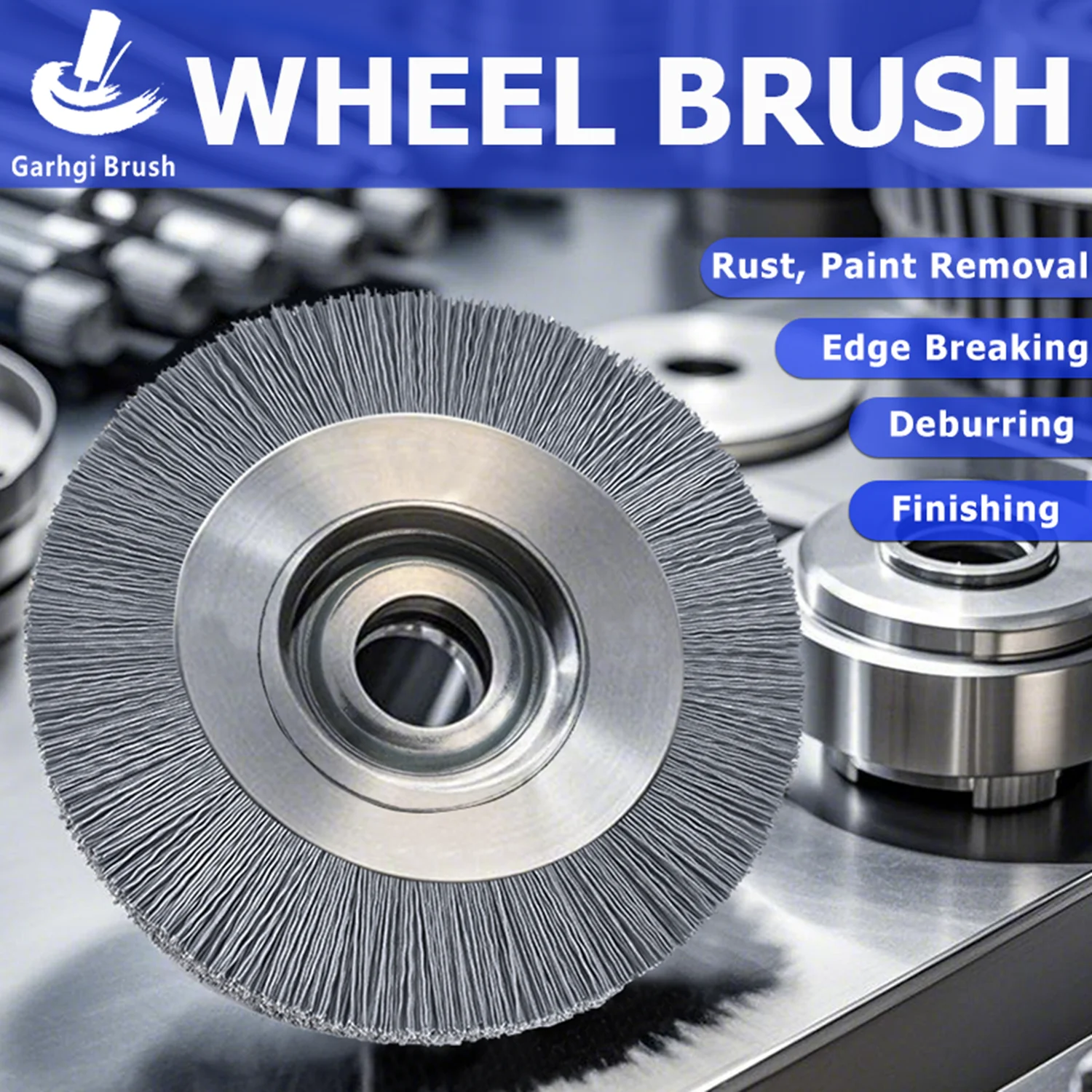 Rotary Abrasive Nylon Wheel Brush Silicon Carbide Deburring Paint Rust Welding Slags Remover Metal Aluminum Alloy Bronze Grinder