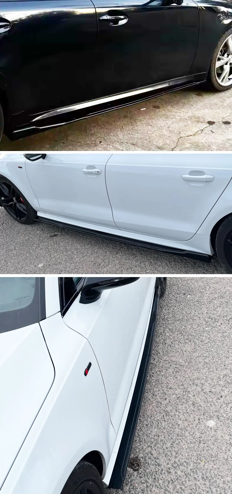 Für 2015+ Mercedes-Benz Zubehör W205 C63 C43 4 Türen AMG C-Klasse Seitenschweller Verlängerungsdiffusor 8 Stück ABS Lippe – Detail 4